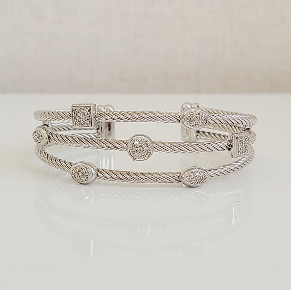 David Yurman Three Row Confetti Diamond Bracelet  - Picture 2 of 13